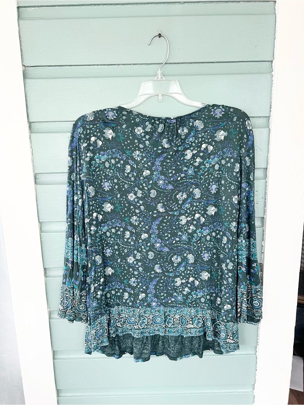 Lucky Brand Green Floral Peasant Blouse - Picture 5 of 7
